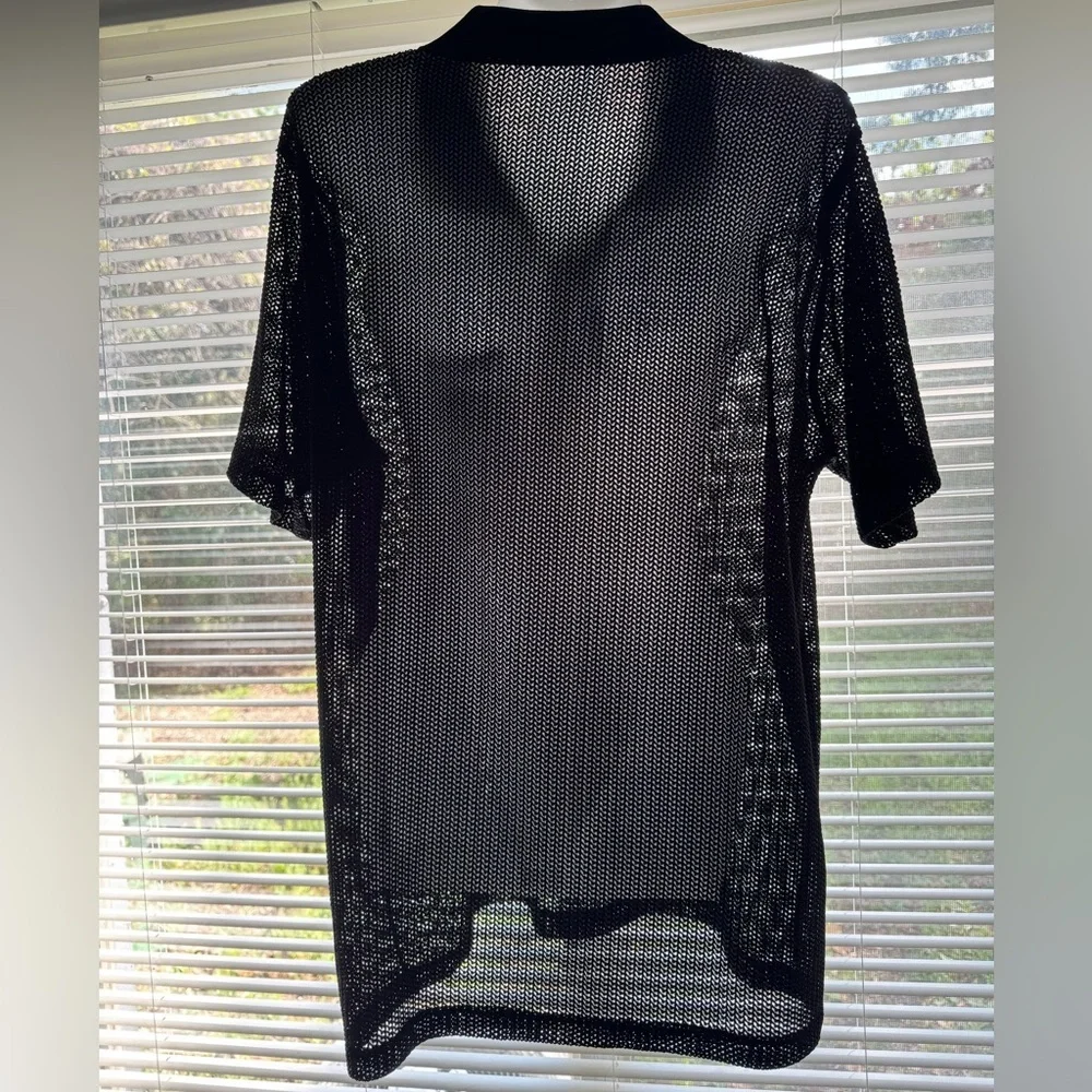 Litchfield Golf Mesh Poly - Rayon Black Polo Shirt with Pocket Men's Large - Picture 2 of 4